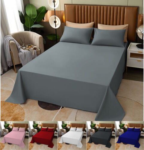 3 PCs Double Bed Sheet Dyed- White