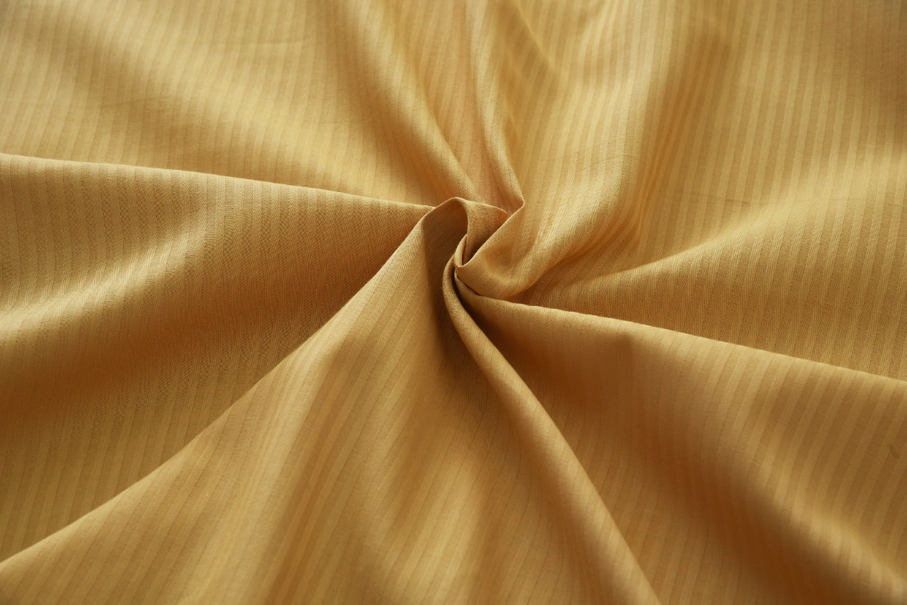 7 PCs Satin Stripe Bed Sheet-Yellow