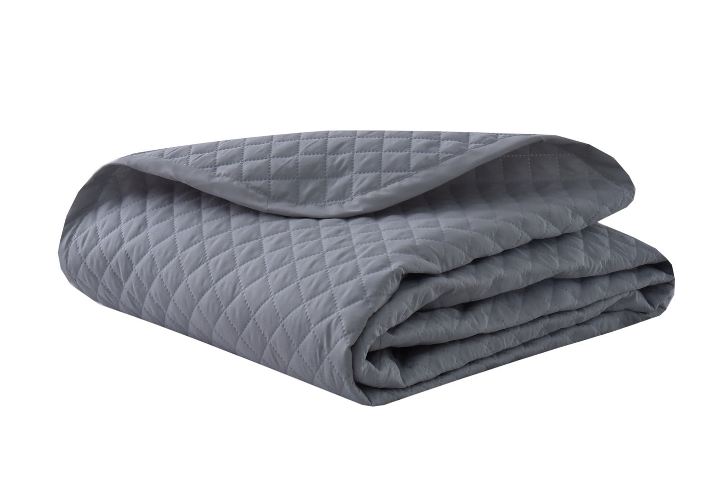4 PCs Ultrasonic Quilted Luxury Bed Spread Set-Silver Over Maroon
