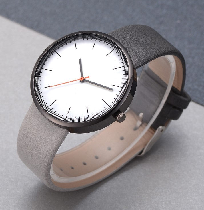 Women Watch Gray Contrast Leather Quartz Watch Women Watches Lovers Unisex Casual Ladies Wrist Watch Clock Relogio Feminino