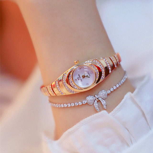 Ladies Gold Watch Diamond Wristwatch Female Fashion Bracelet Watches Women Full Diamond Watch