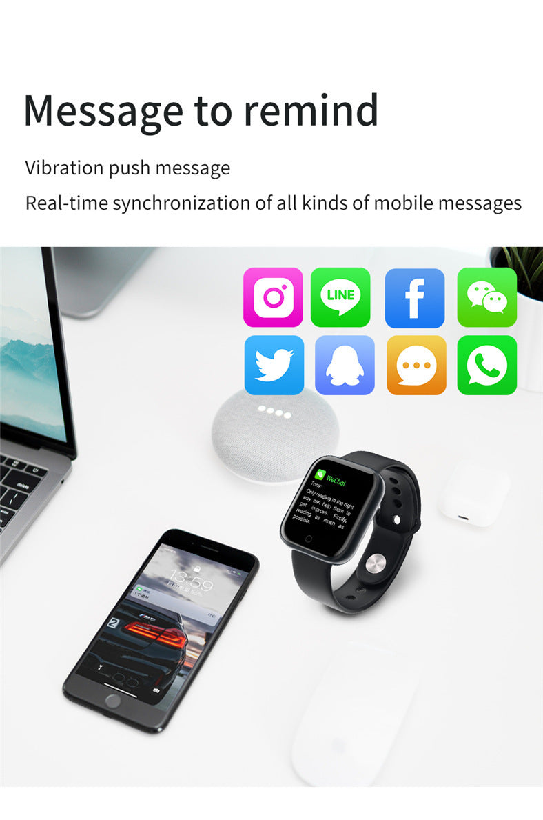 Compatible with Apple , Smart Bracelet Sports Pedometer Blood Pressure Heart Rate Sleep Detection Bluetooth Watch