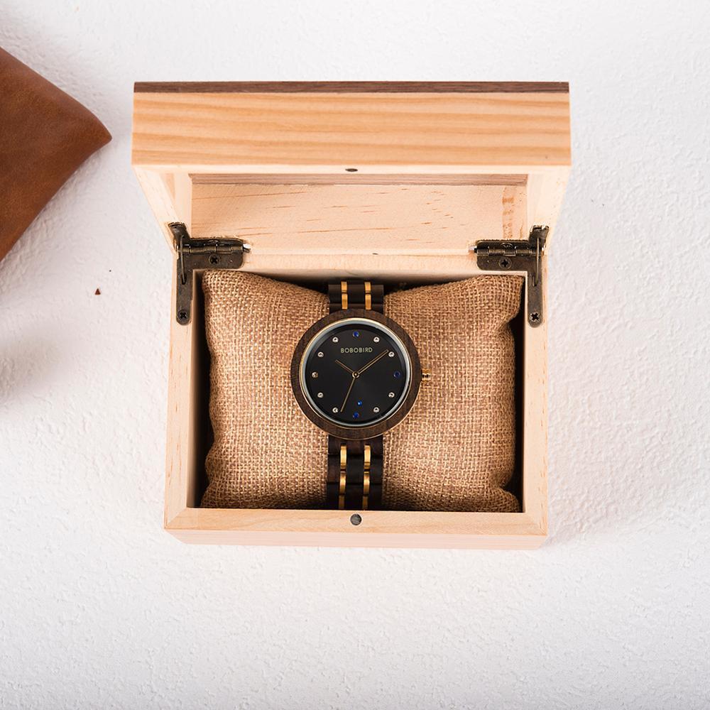 Ladies solid wood watches