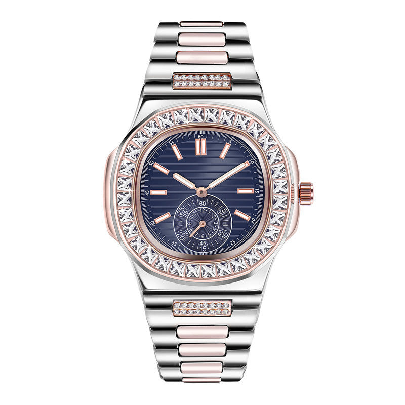 Mens Fashion Alloy Band Diamond Gifts Watches