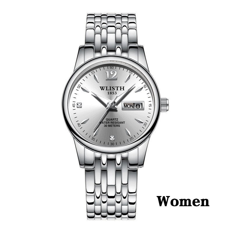 Women Dress Watch Rose Gold Stainless Steel WLISTH Brand Fashion Ladies Wristwatch Week Date Quartz Clock Female Luxury Watches